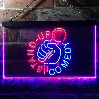 Comedian Stand-up Comedy Show Dual LED Neon Light Sign